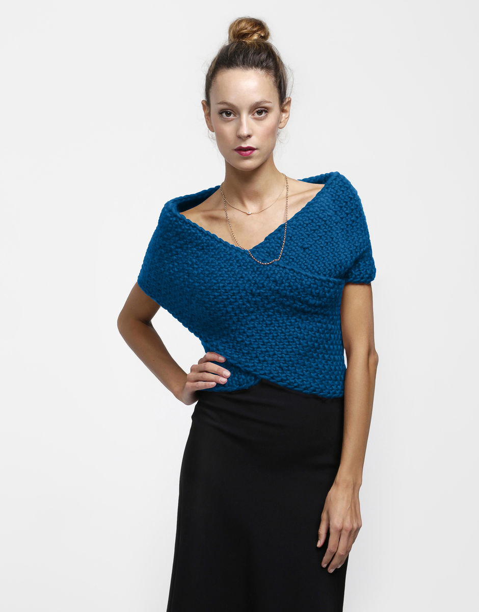 Cross My Heart Wrap Sherpa Blue