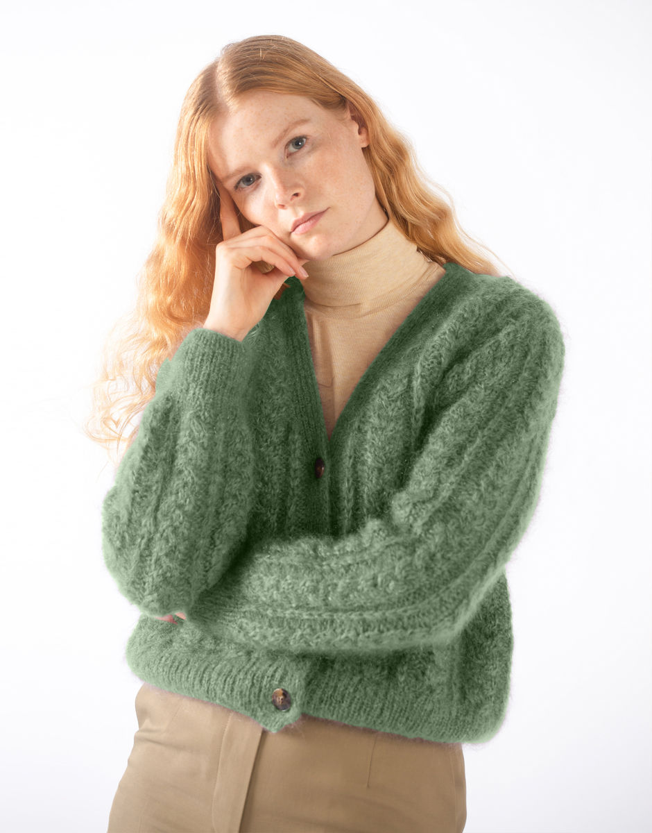Margo Cardigan Eucalyptus Green