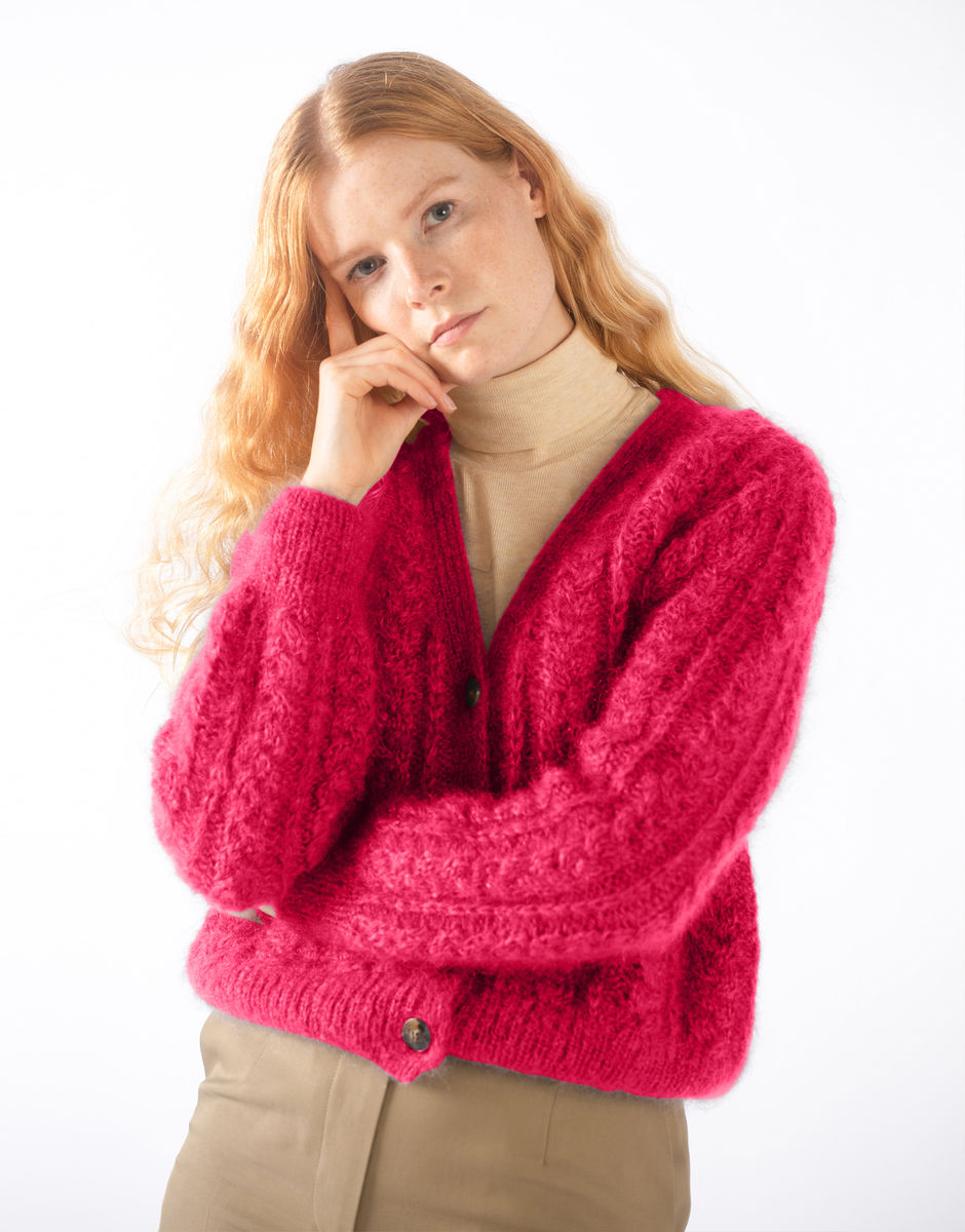 Margo Cardigan Hot Punk Pink