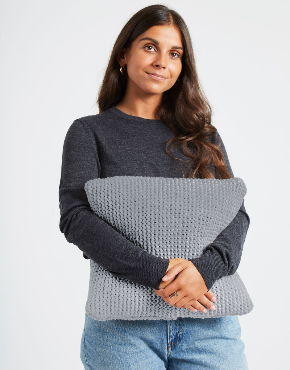Coussin Love Train Jog Grey