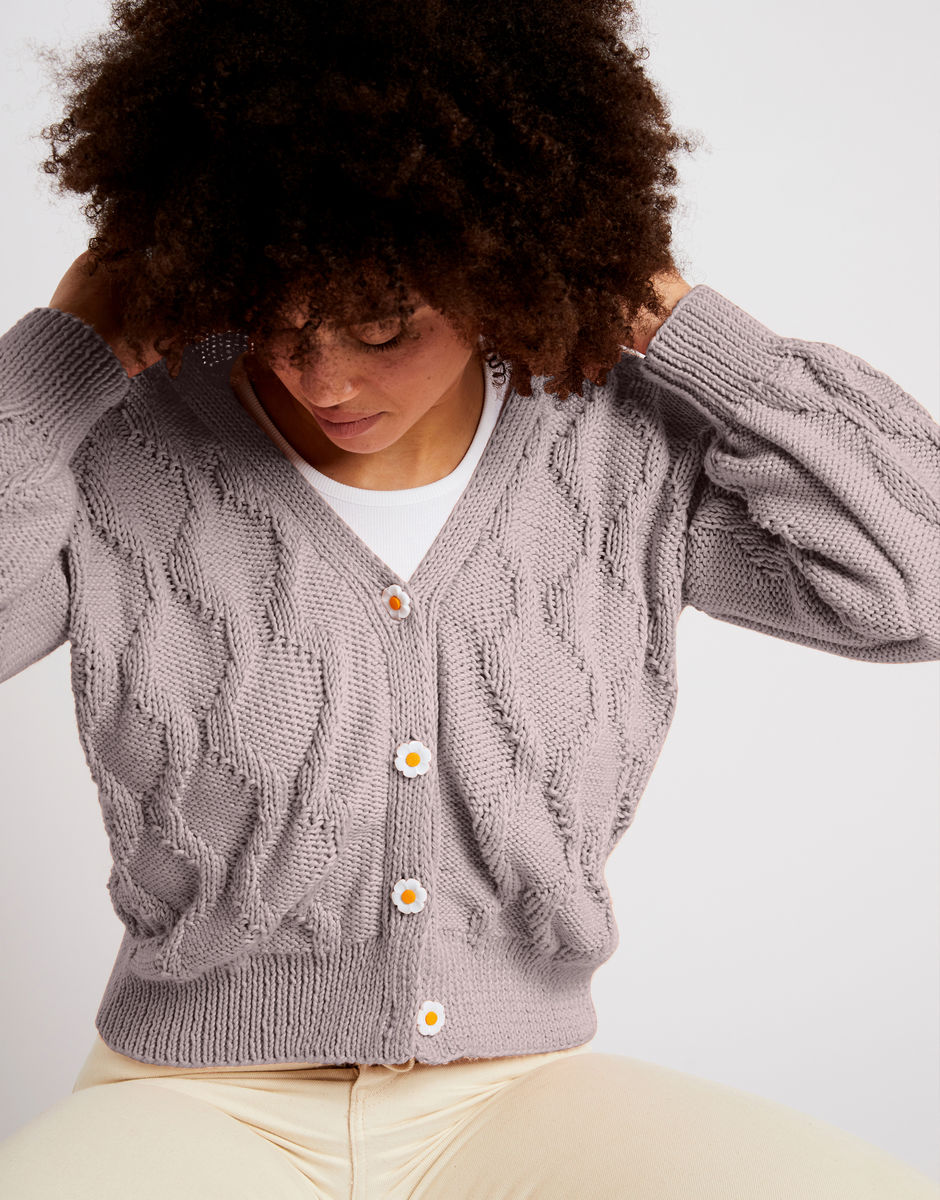 Sophia Cardigan Timber Wolf