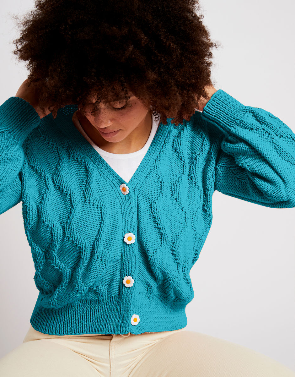 Sophia Cardigan Turquoise Waters