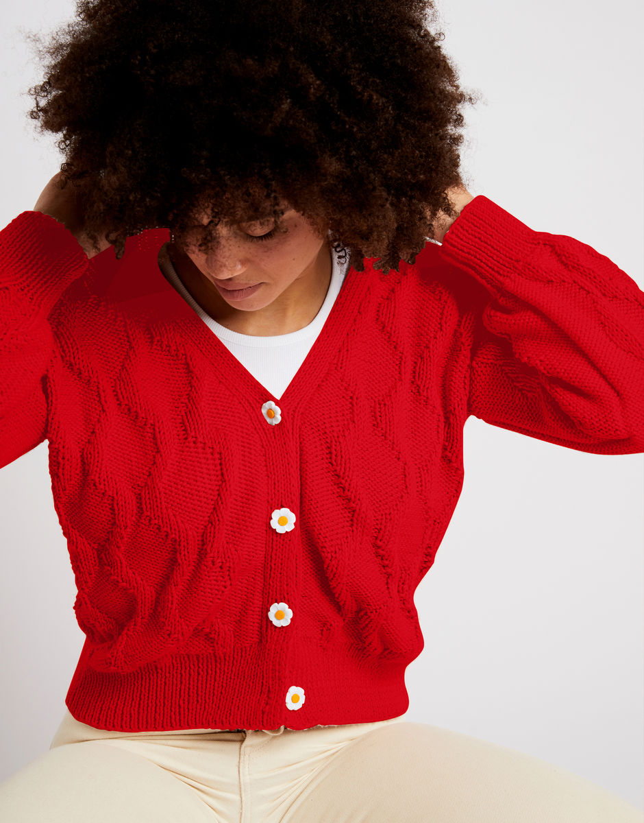 Sophia Cardigan Lipstick Red