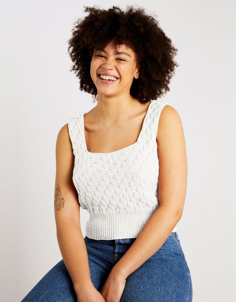 Shine Top Ivory White