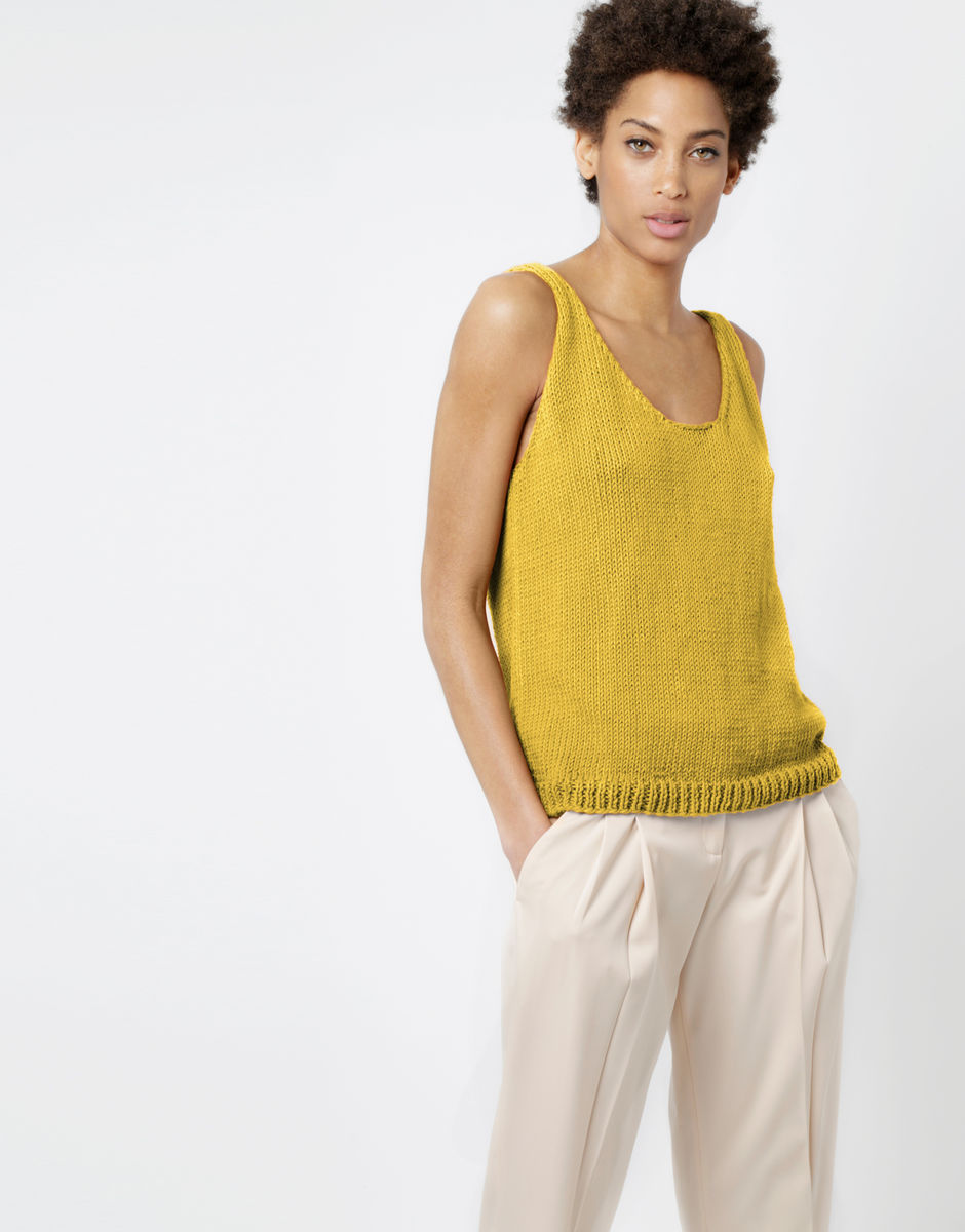 Top Farrah Chalk Yellow