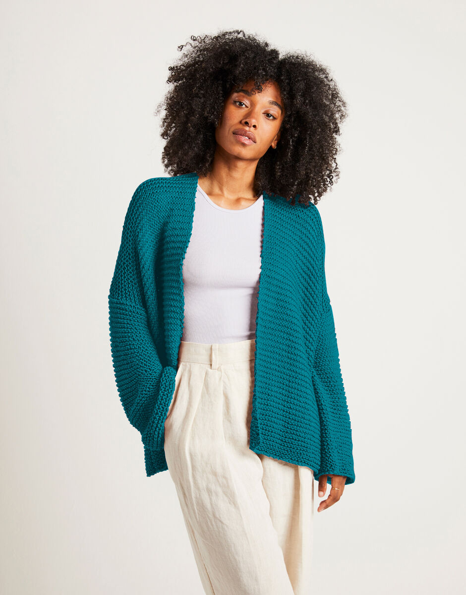 Break My Heart Cardigan Turquoise Waters