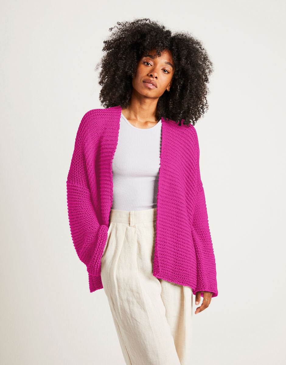 Break My Heart Cardigan Hot Pink
