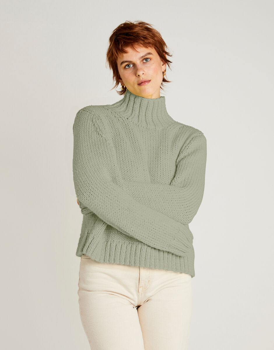 Small World Sweater Eucalyptus Green
