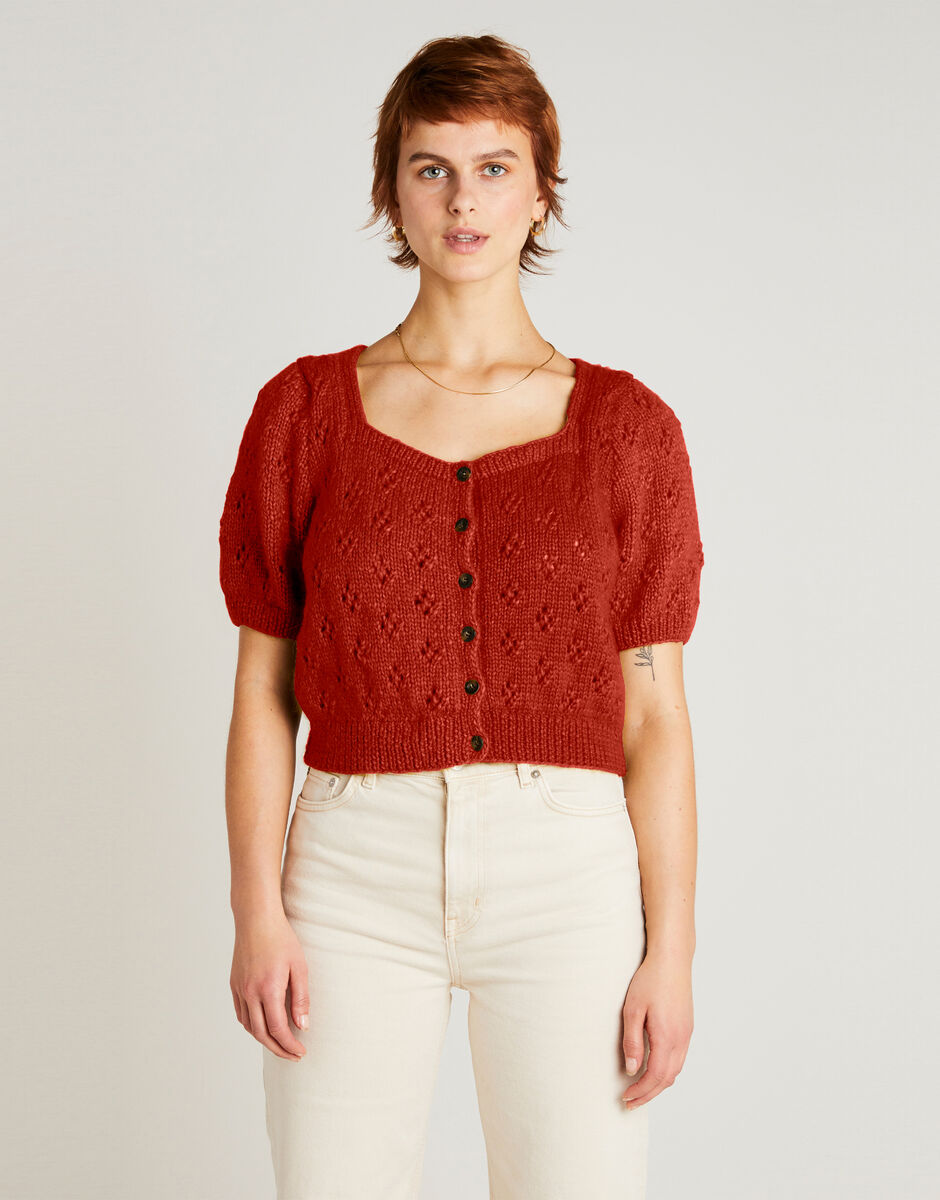 Tempo Cardigan Red Ochre