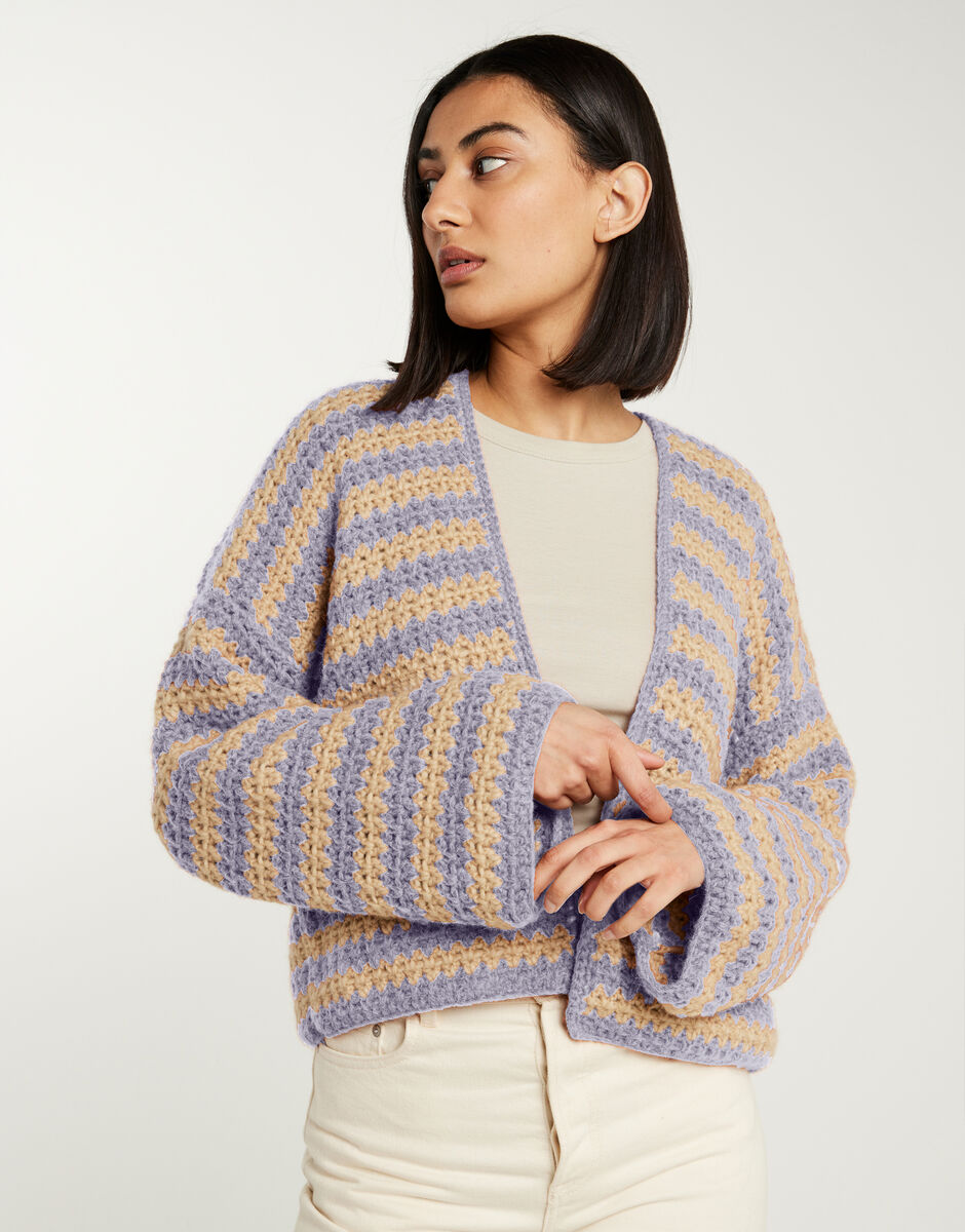 Hometown Cardigan Lilac Powder