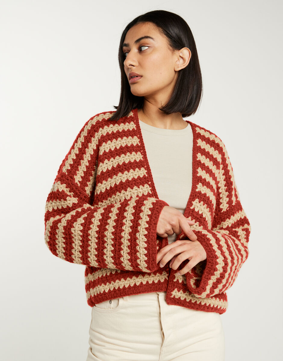 Hometown Cardigan Red Ochre