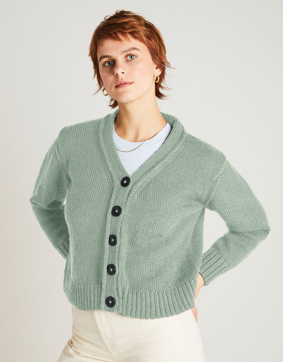 Cardigan New Love Eucalyptus Green
