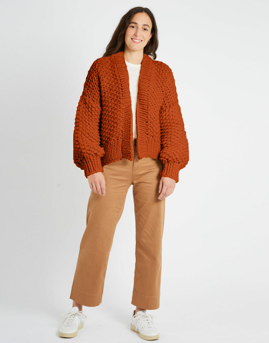 Iris Cardigan Earthy Orange