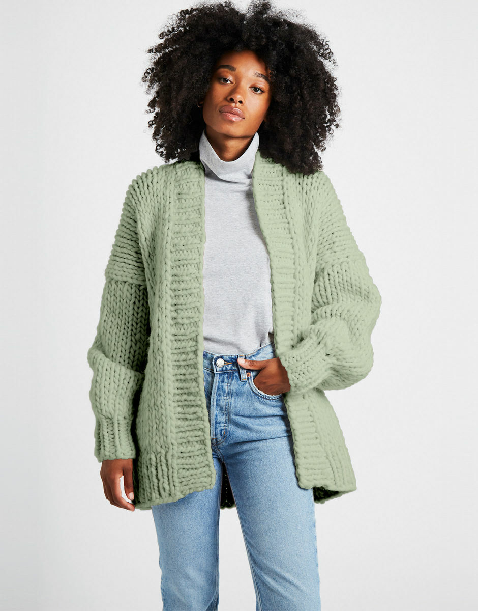 Hero Cardigan Eucalyptus Green
