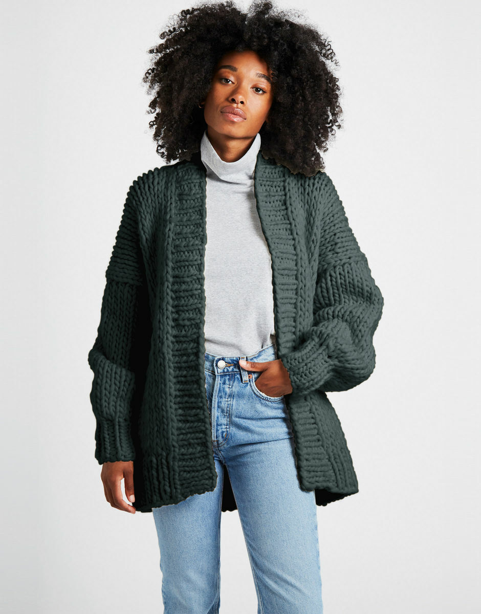 Hero Cardigan Forest Green