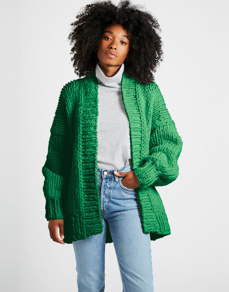 Hero Cardigan Emerald Green