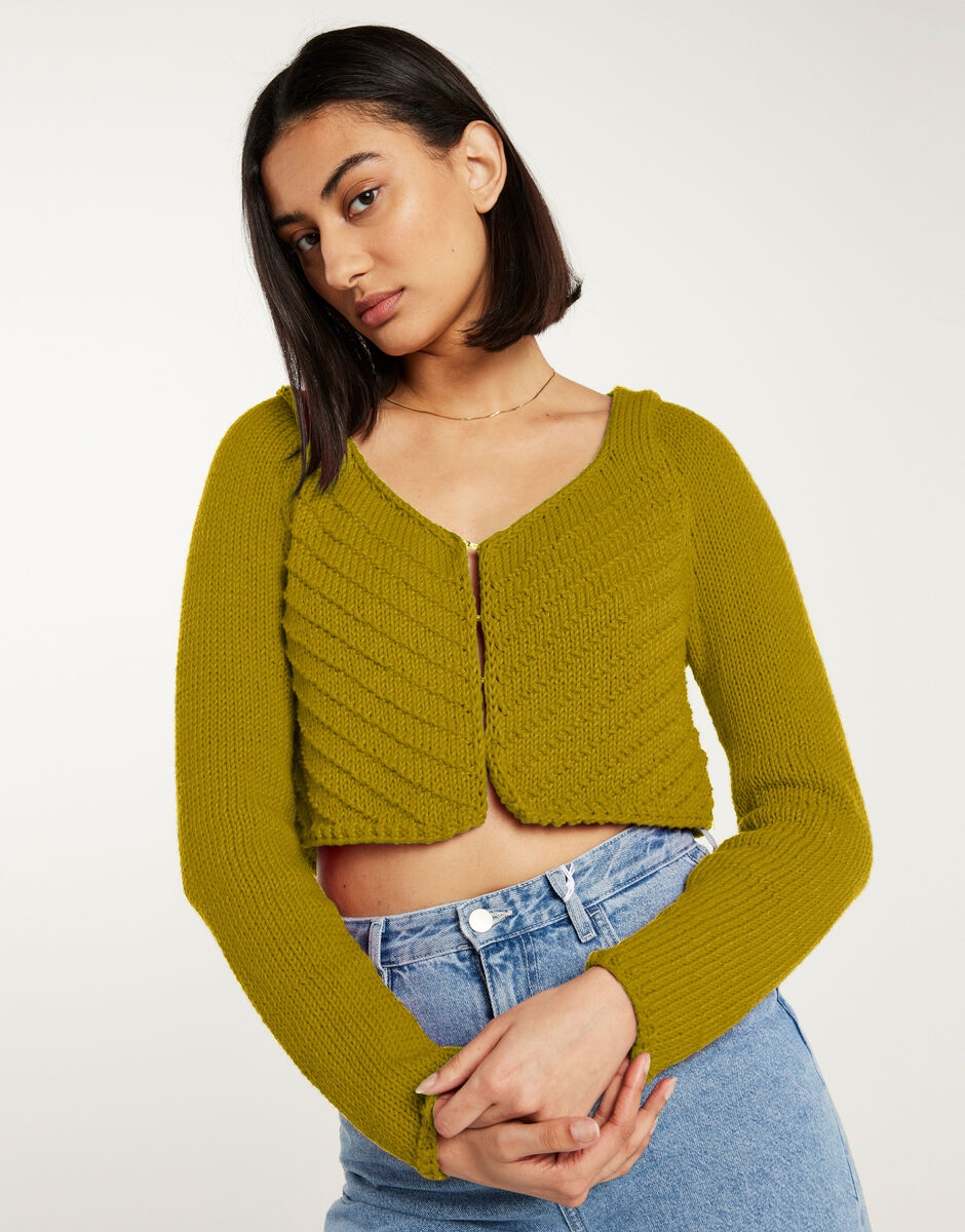 Danielle Cardigan Moss Green