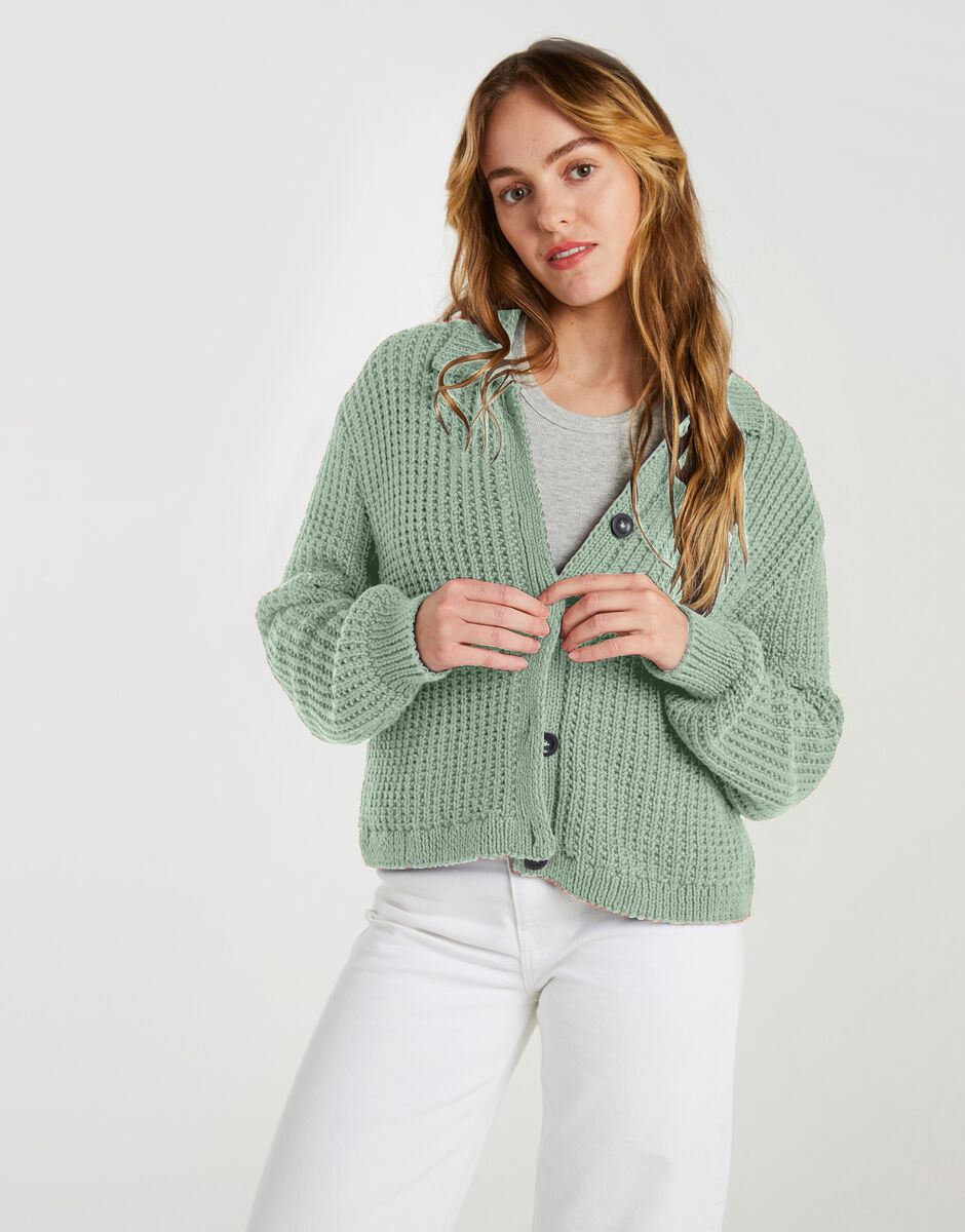 Outlast Cardigan Eucalyptus Green
