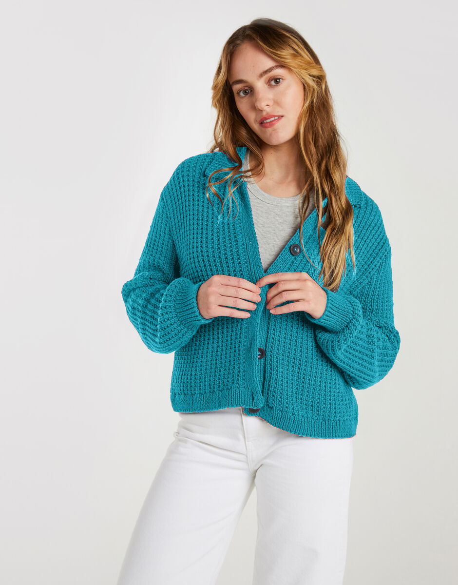 Outlast Cardigan Turquoise Waters