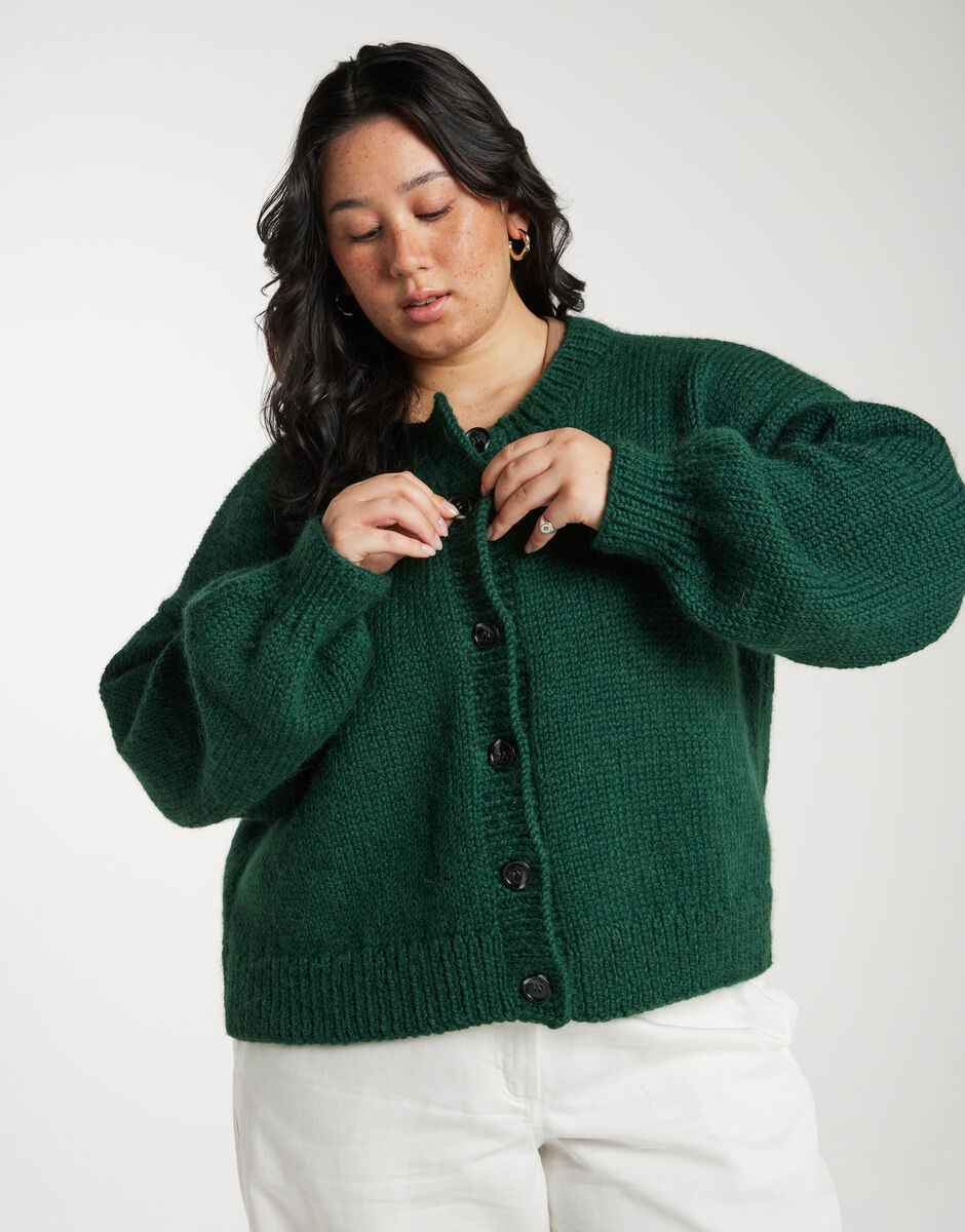 Good for You Cardigan Heritage Green
