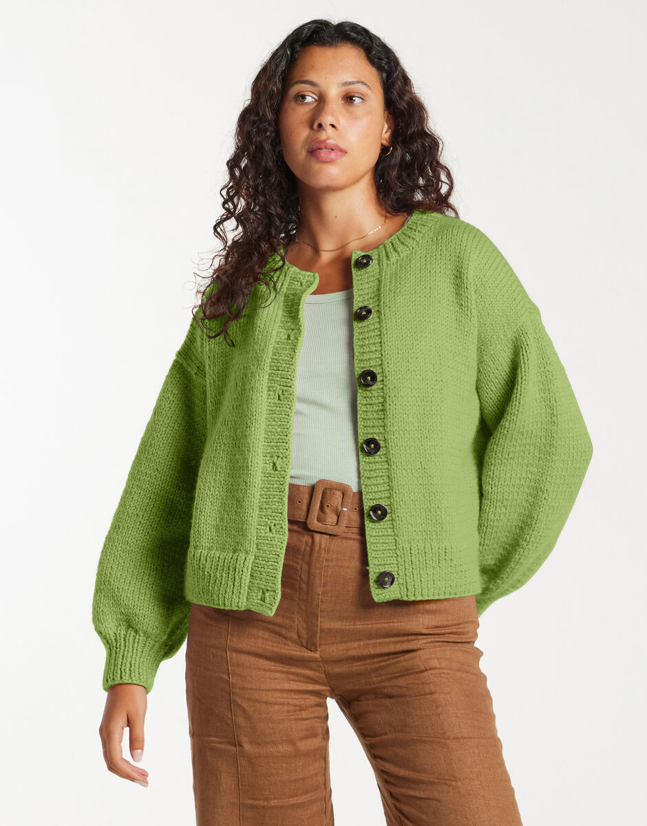 Good for You Cardigan Lime Sorbet