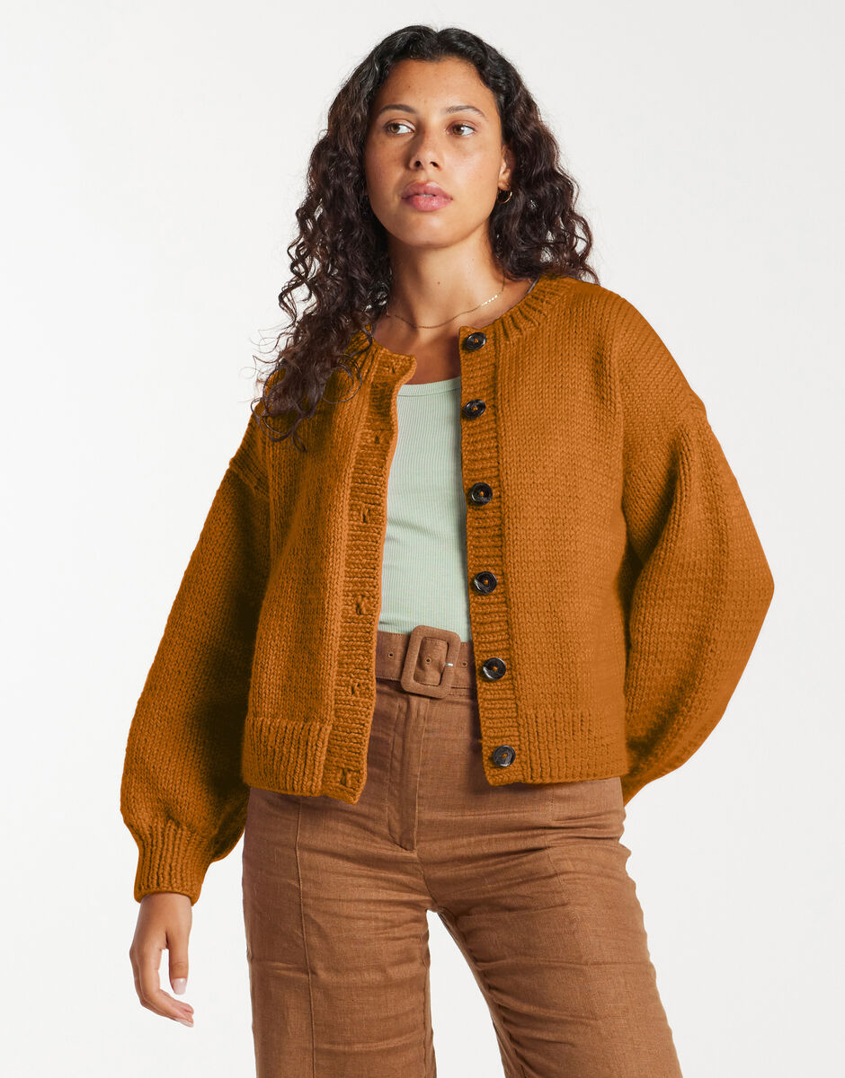 Good for You Cardigan Chestnut Brown
