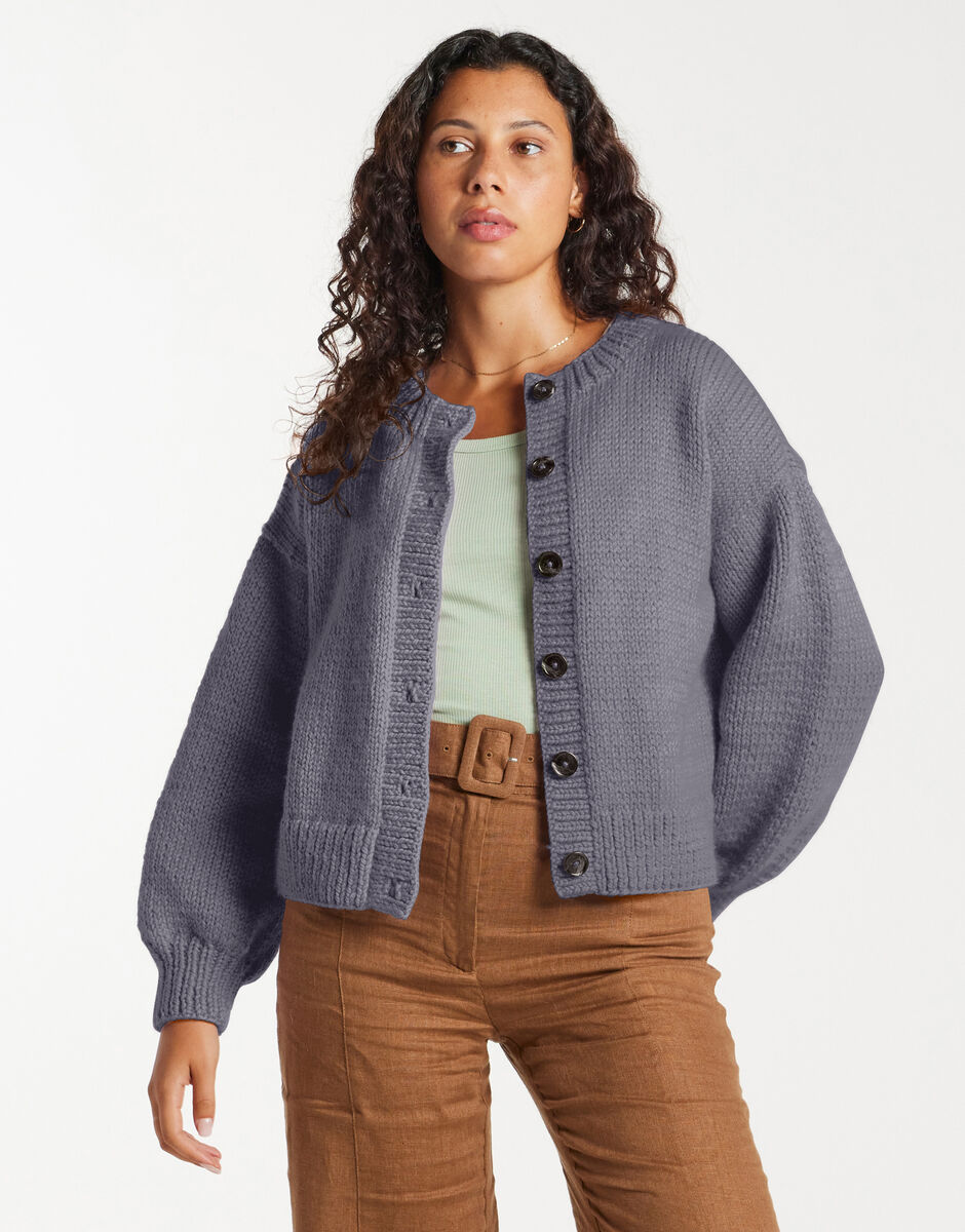 Good for You Cardigan Tweed Grey