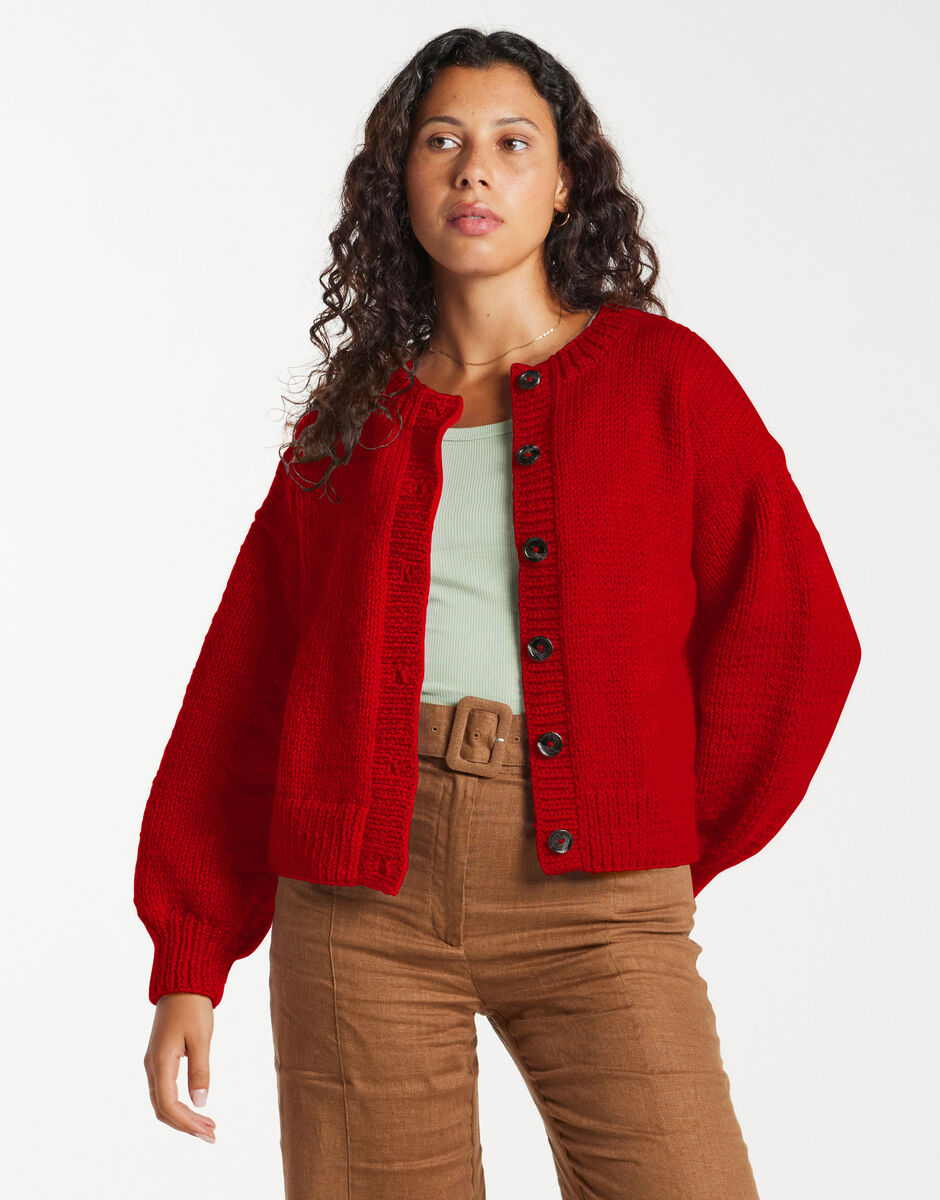 Good for You Cardigan True Blood Red