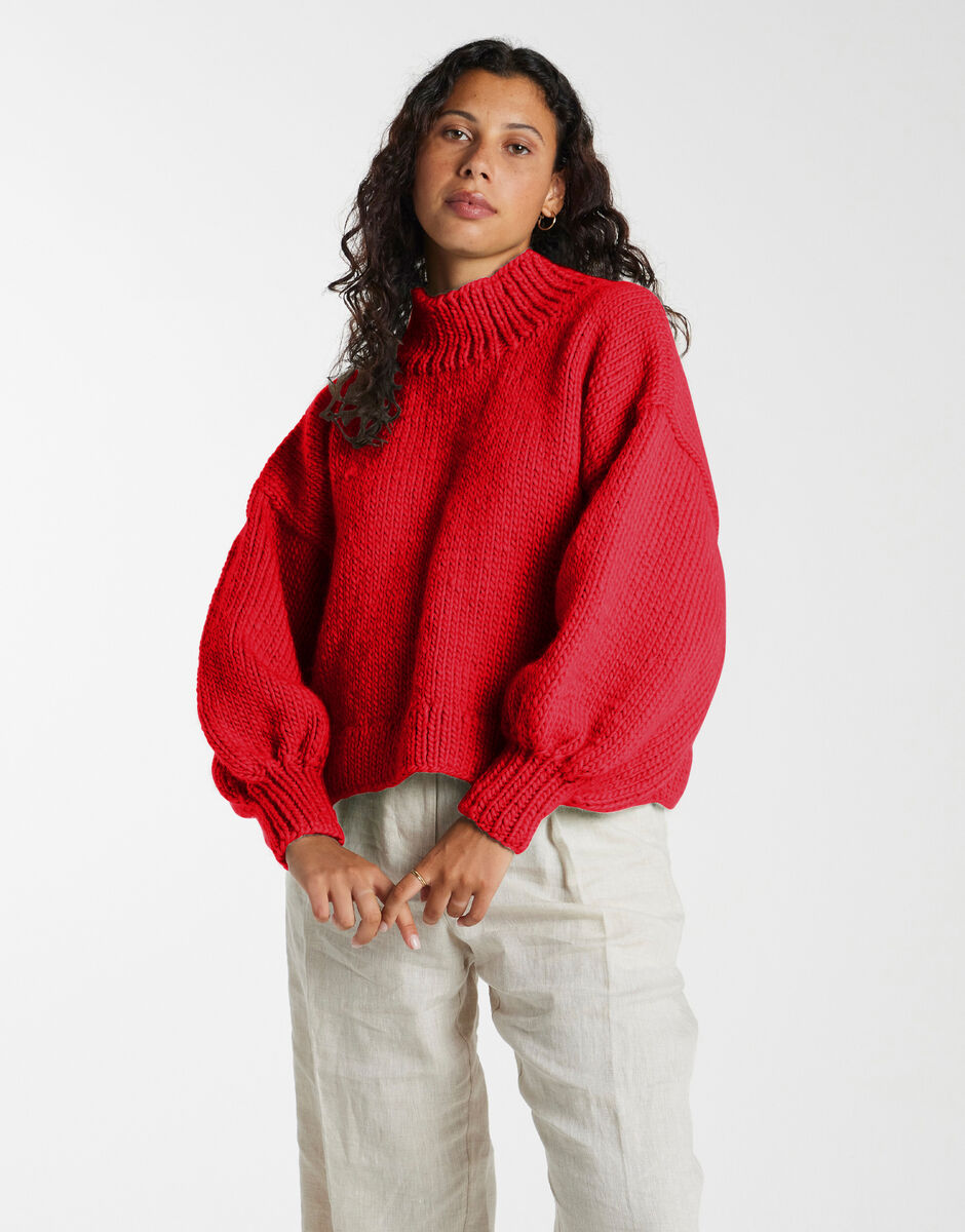 Switch Sweater Lipstick Red