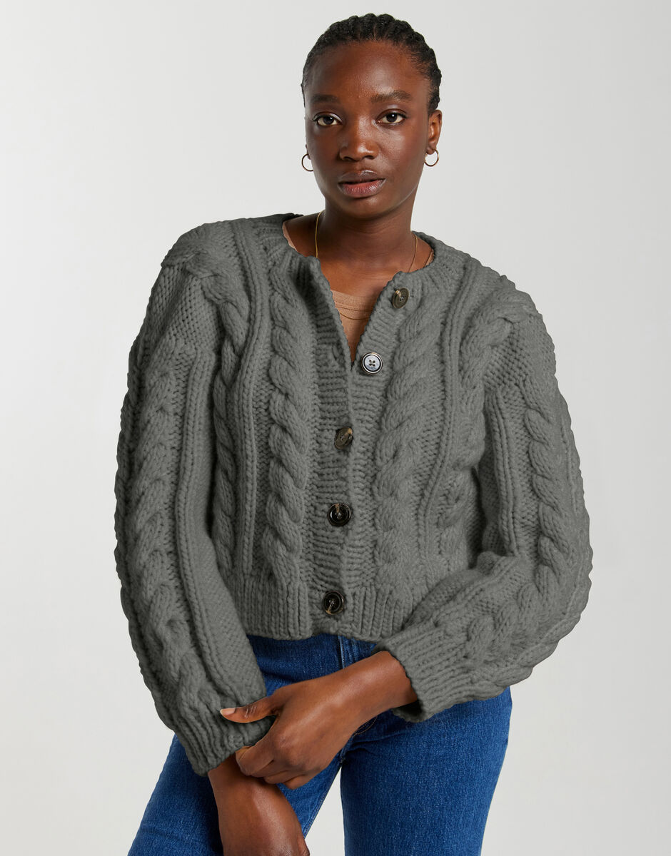 Chelsea Cardigan Tweed Grey