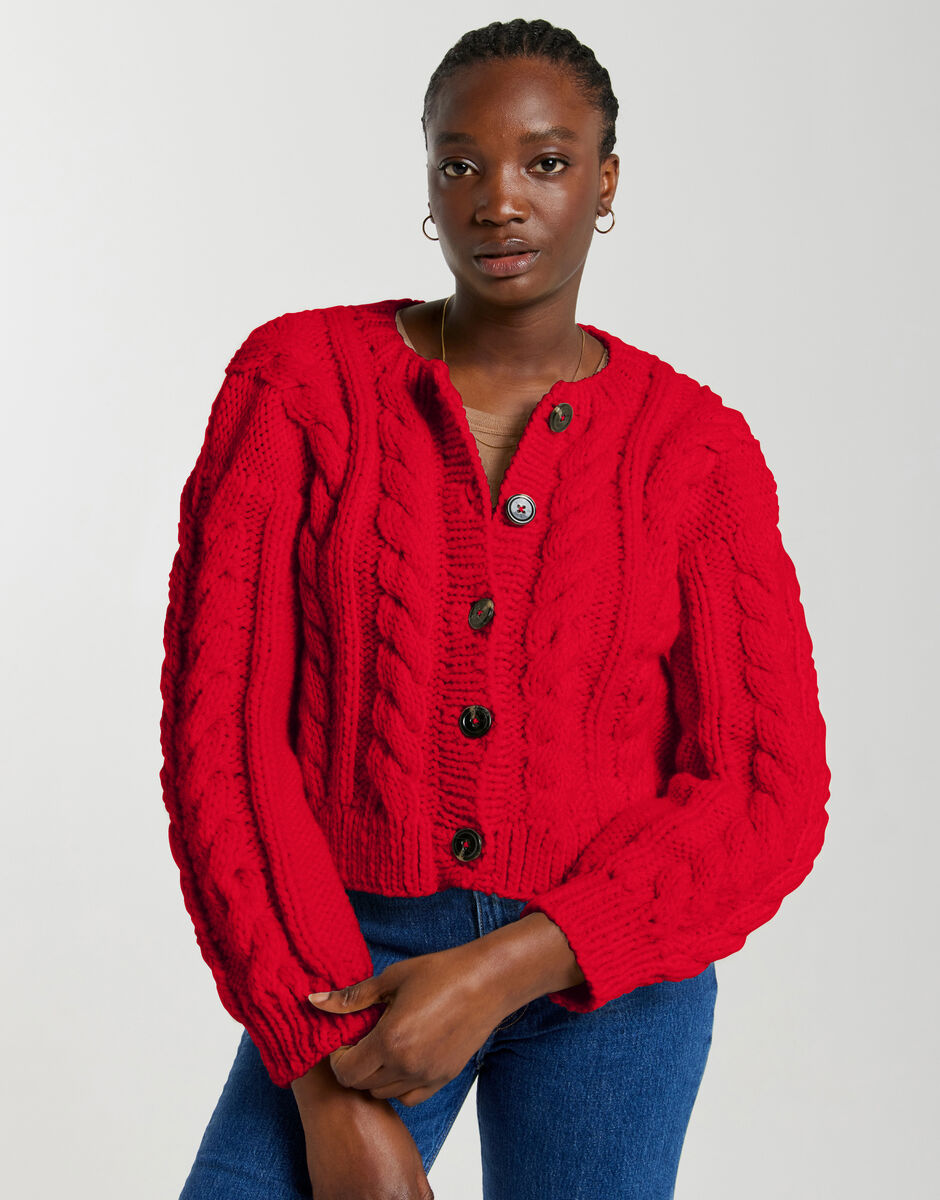 Chelsea Cardigan Lipstick Red