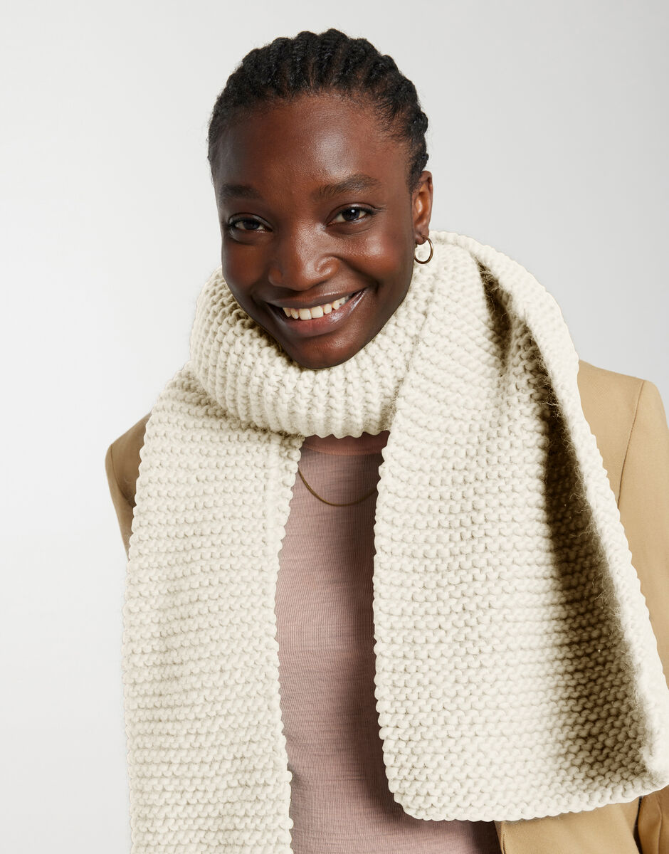 Hello You Scarf Ivory White