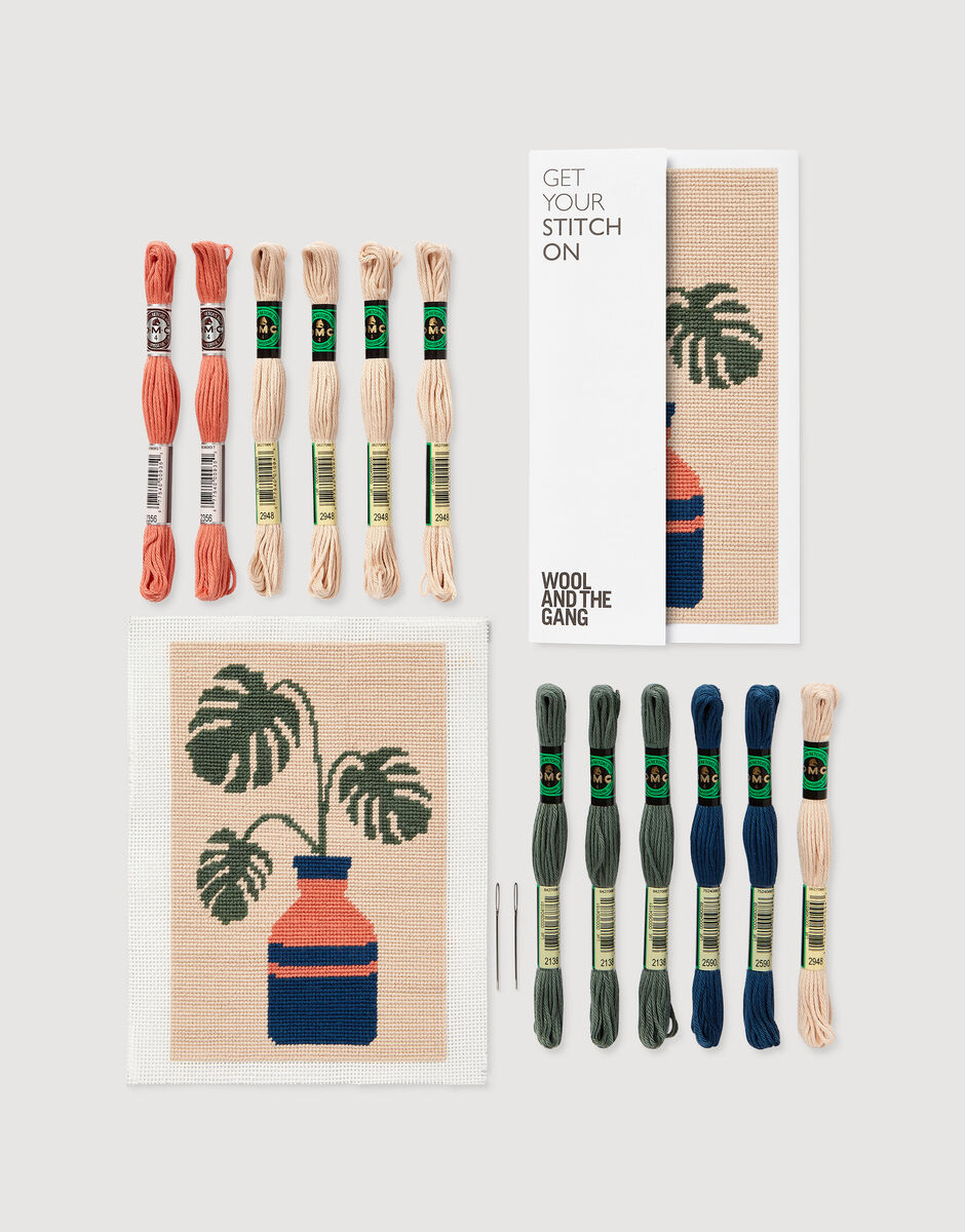 Monstera Needlepoint