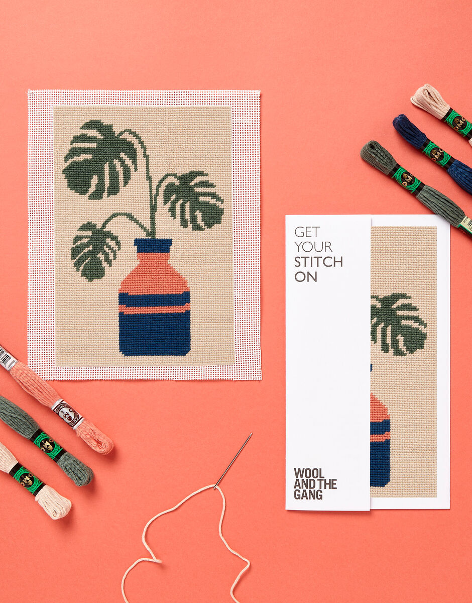 Monstera Needlepoint