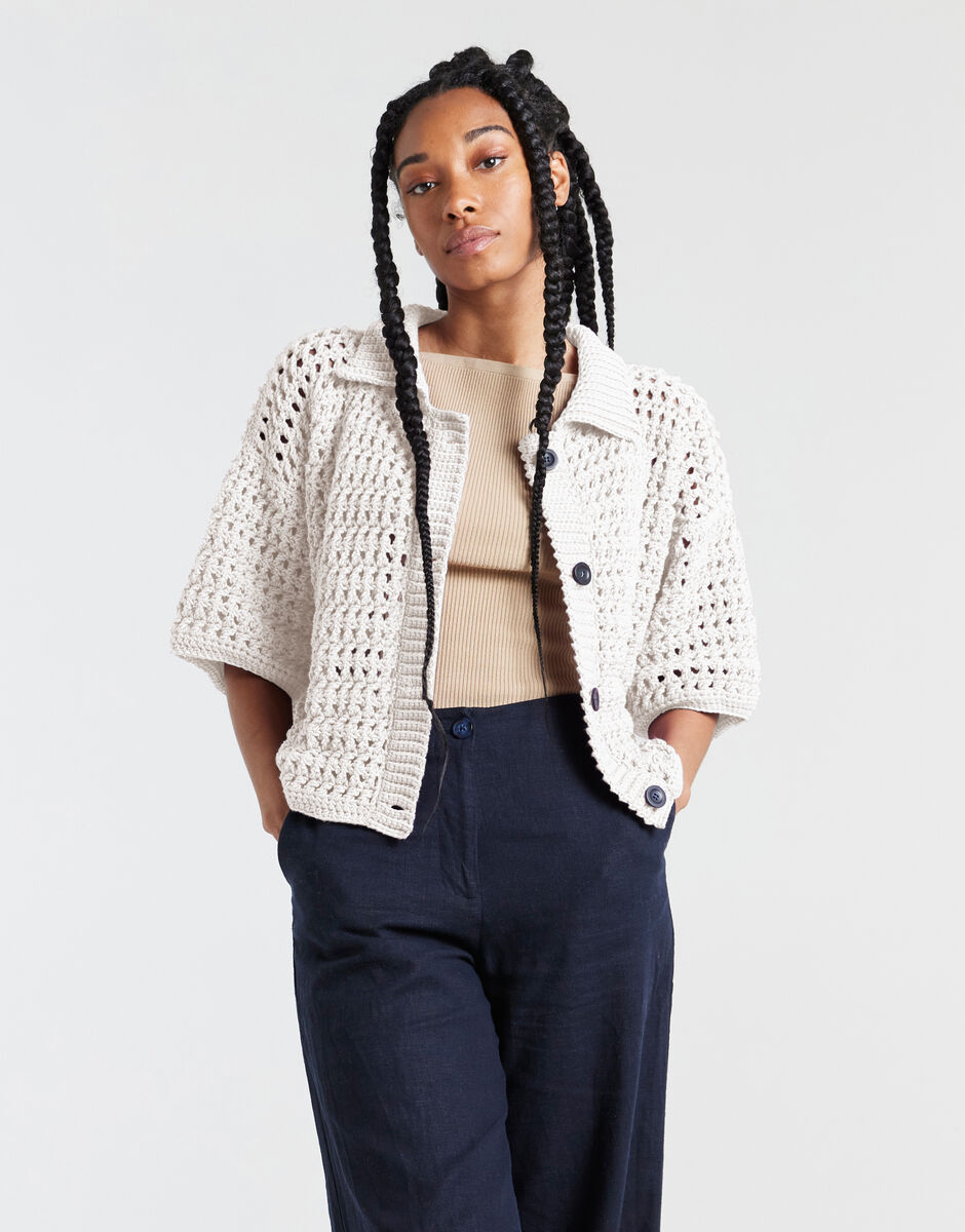 Portia Cardigan Ivory White