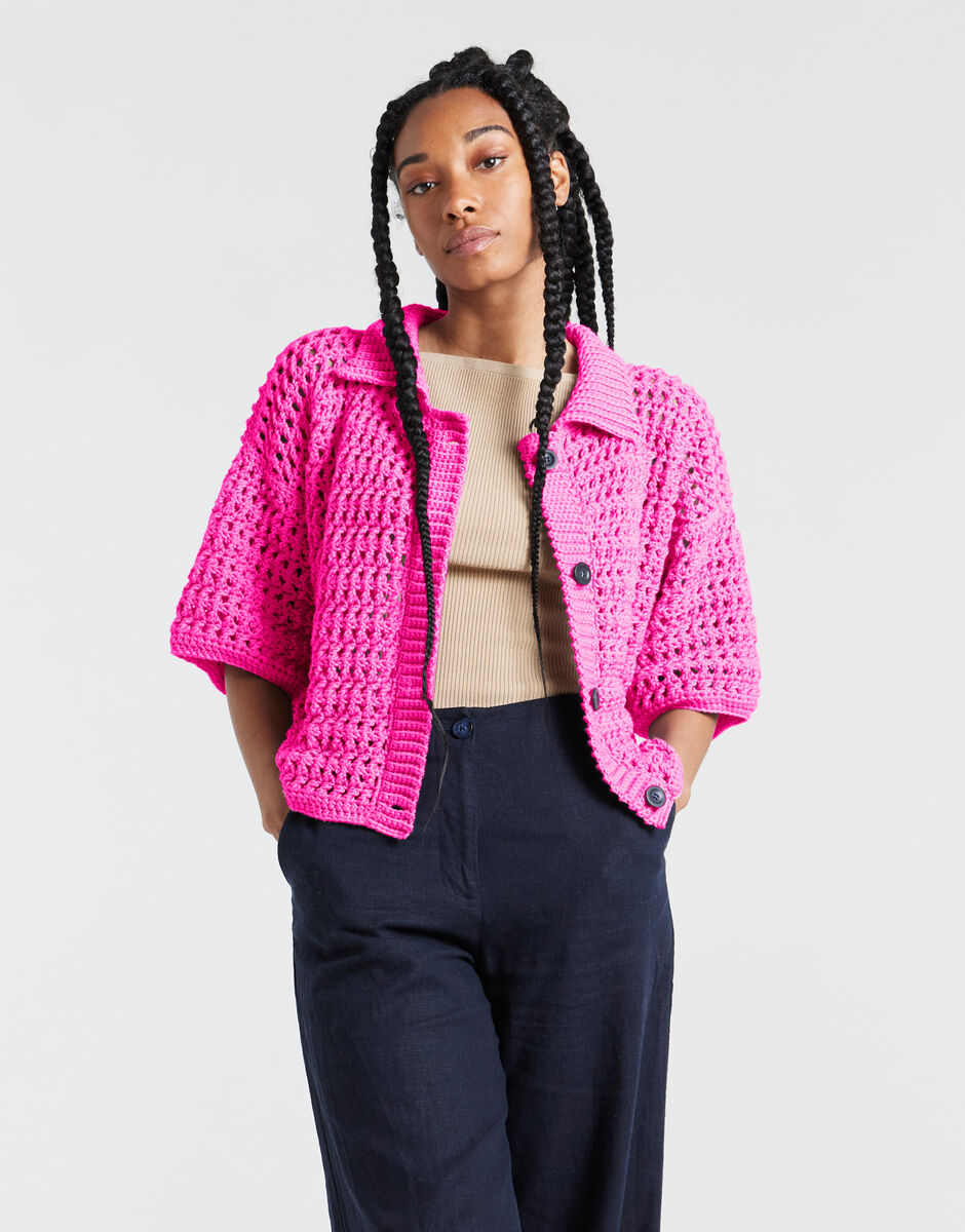 Portia Cardigan Hot Pink
