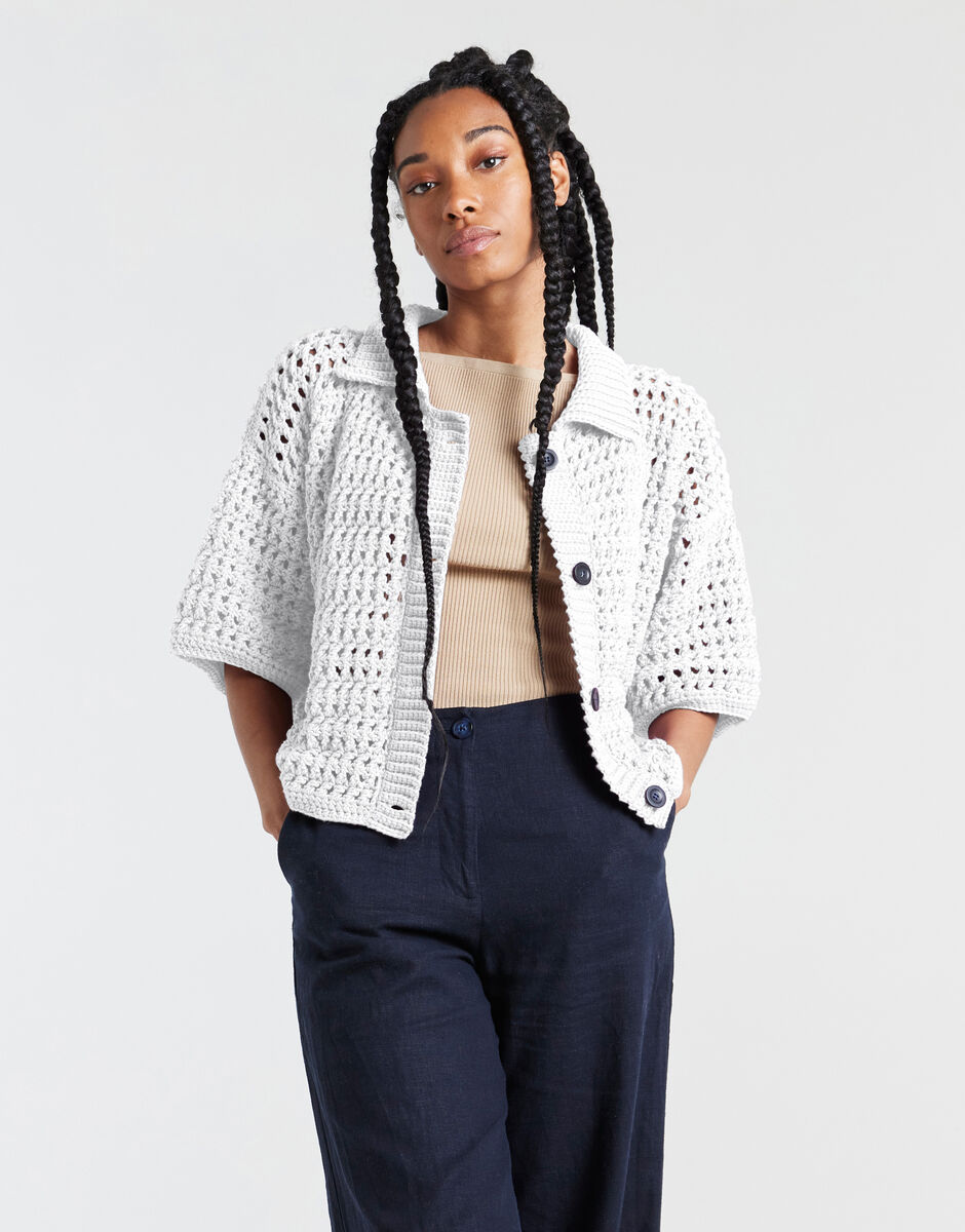 Portia Cardigan White Noise