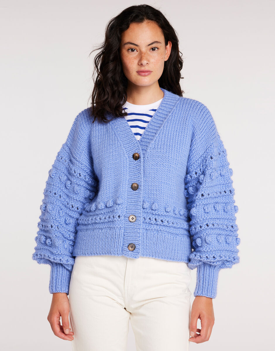 Power Cardigan Dusty Blue