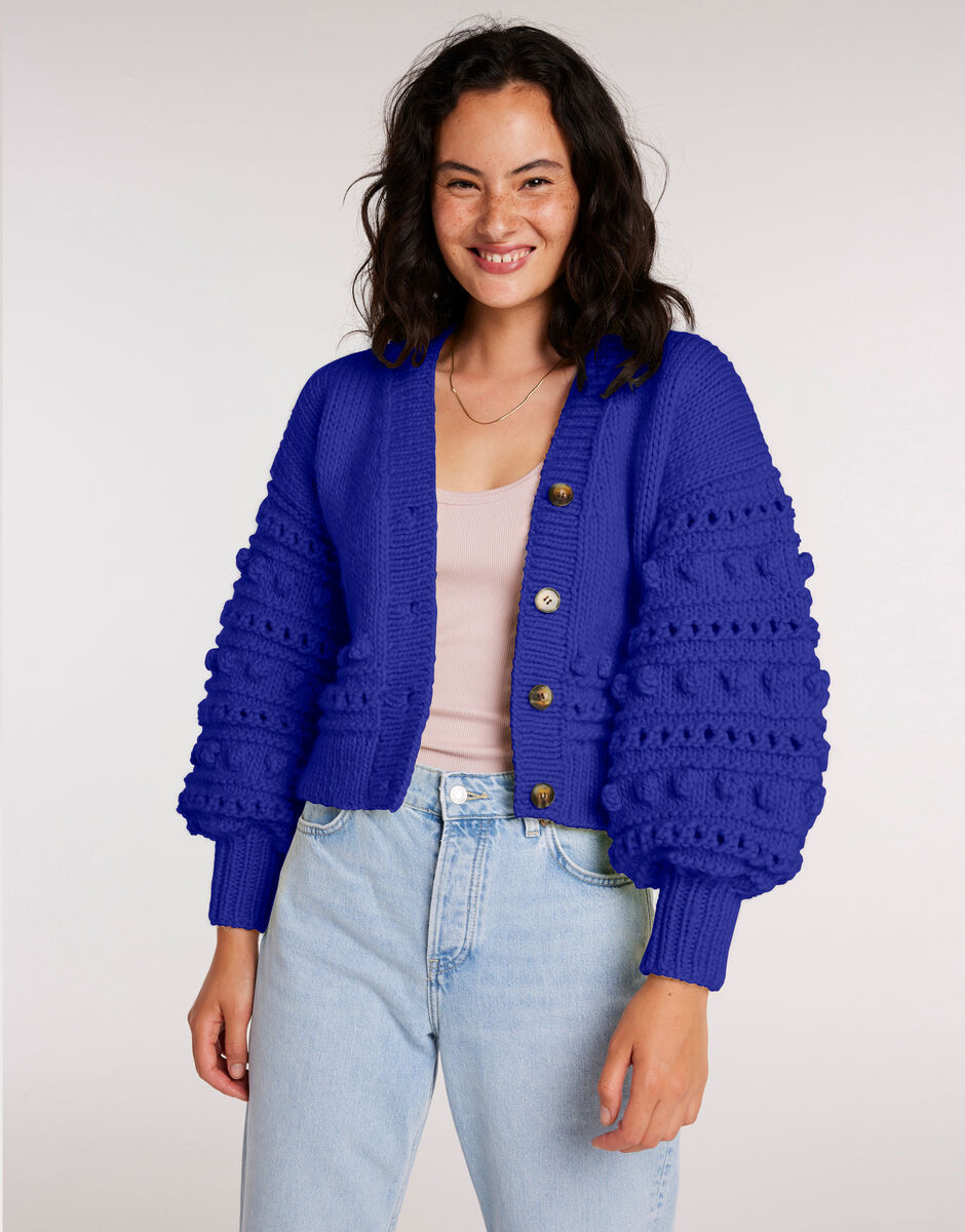 Power Cardigan Colbalt Blue