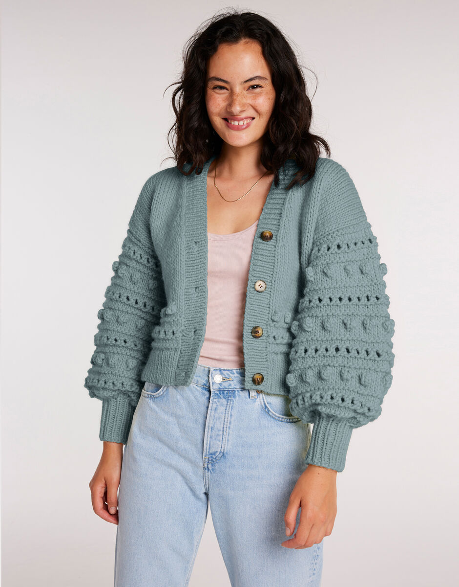 Power Cardigan Duck Egg Blue