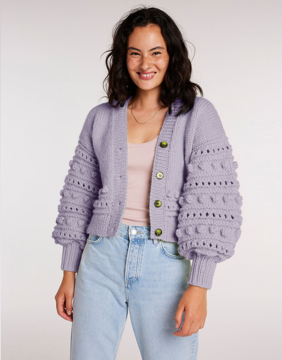 Power Cardigan Lilac Powder
