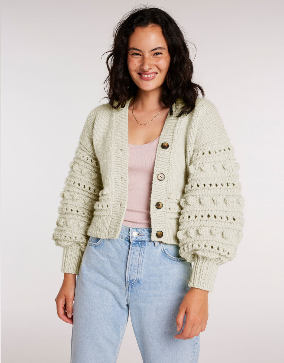 Power Cardigan Ivory White