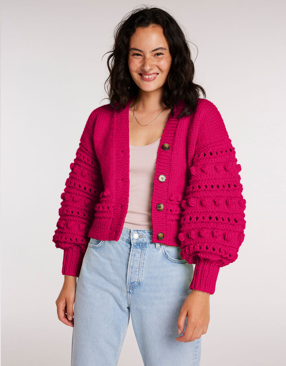 Power Cardigan Hot Punk Pink