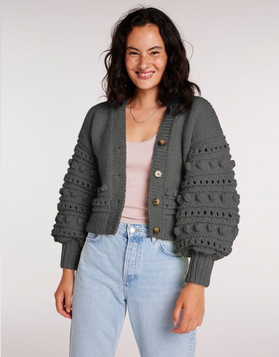 Power Cardigan Tweed Grey