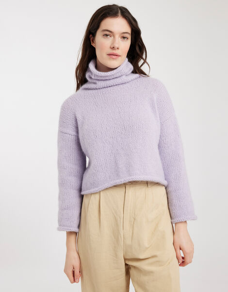 Relax Knit Through It Sweater Lilac Powder