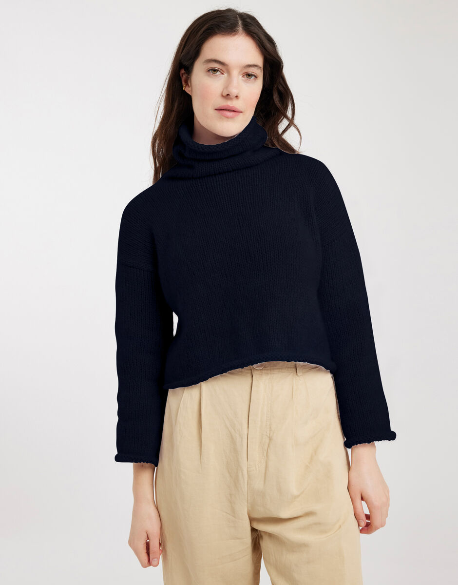 Relax Knit Through It Sweater Midnight Blue