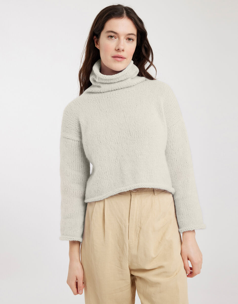Relax Knit Through It Sweater Ivory White
