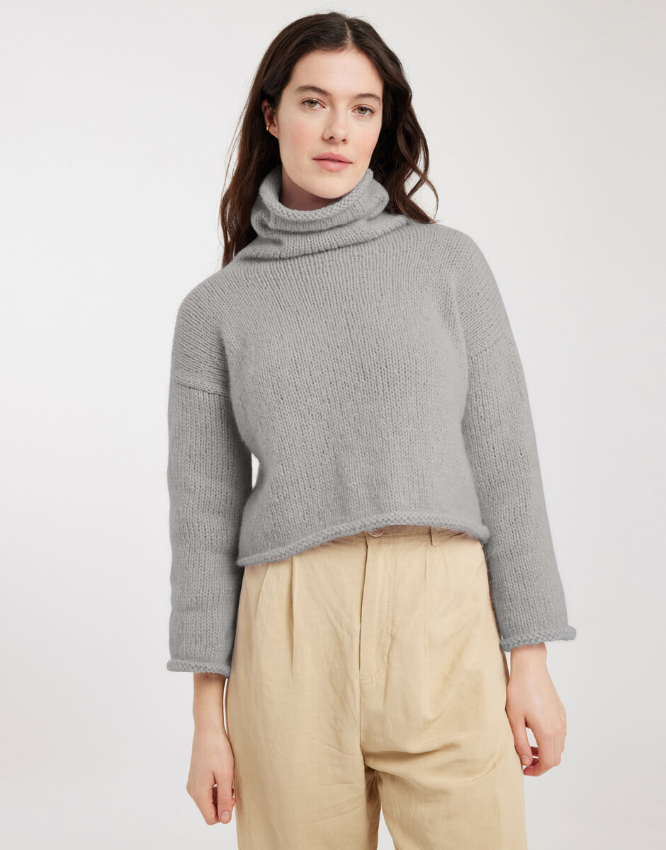 Relax Knit Through It Sweater Rocky Grey