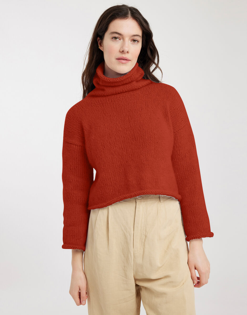 Relax Knit Through It Sweater Red Ochre