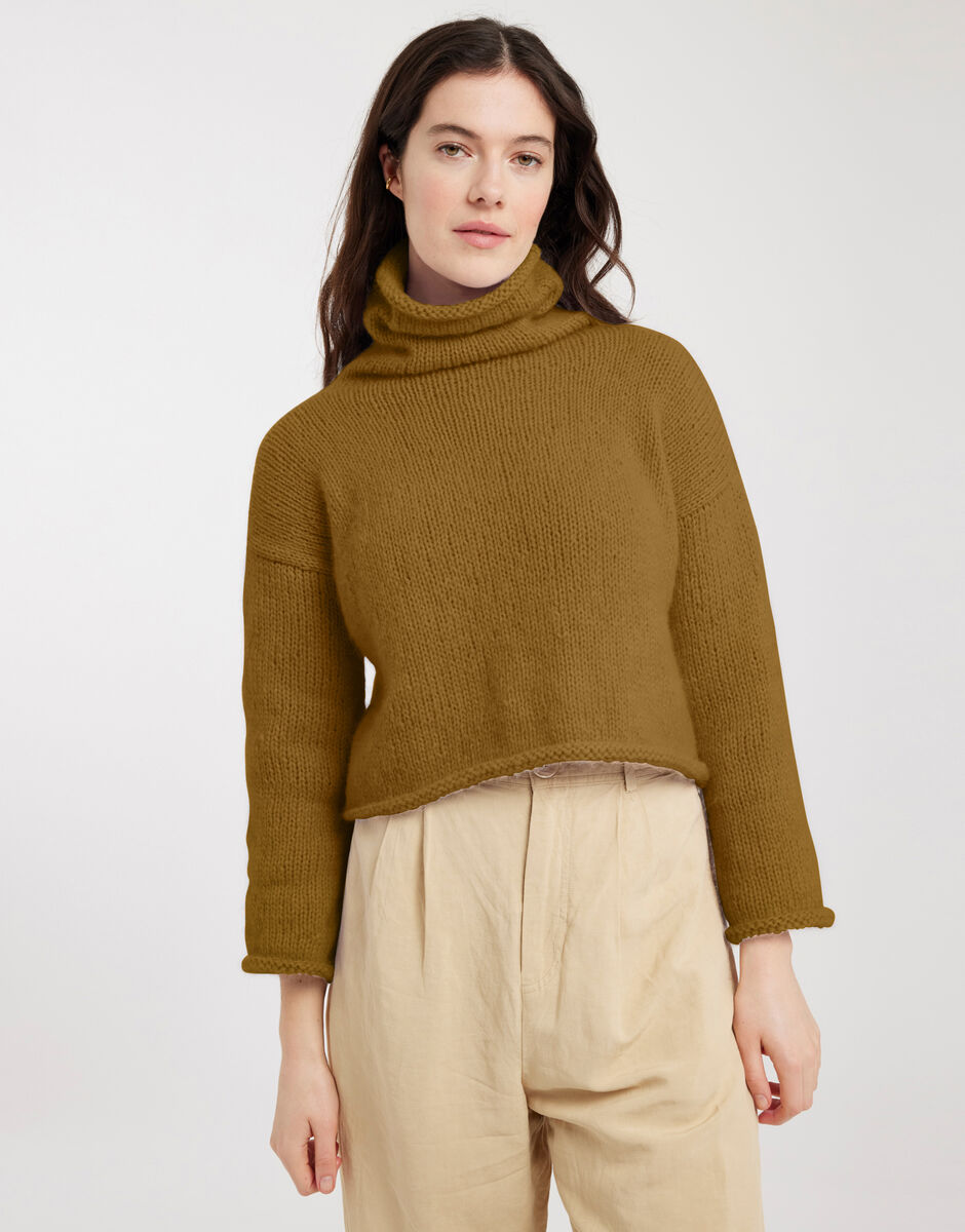 Relax Knit Through It Sweater Bronzed Olive